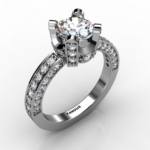 18k White Gold Engagement Ring 0.848ct - 0200715-18kw