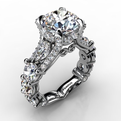 18k White Gold Engagement Ring 3.752ct - 1003186-18kw